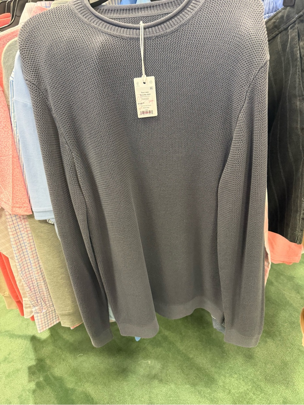 New without tag 
Marine Layer Charcoal Gray Waffle Knit Crewneck Sweatshirt